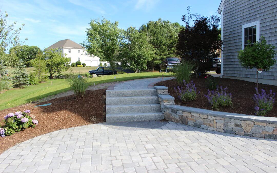 Concrete Wall & Granite Stairway