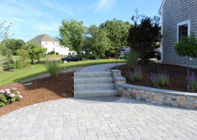 Concrete Wall & Granite Stairway